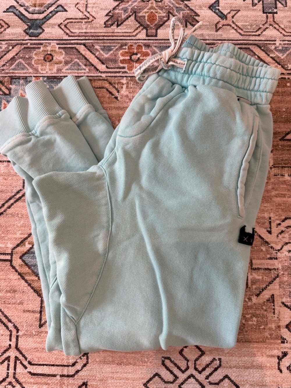 Munster Light Aqua Checkerboard Joggers